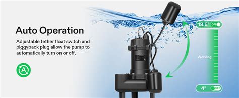 Vivosun 34hp Submersible Sewageeffluent Pump 4680 Gph Cast Iron Sump Pump With Automatic