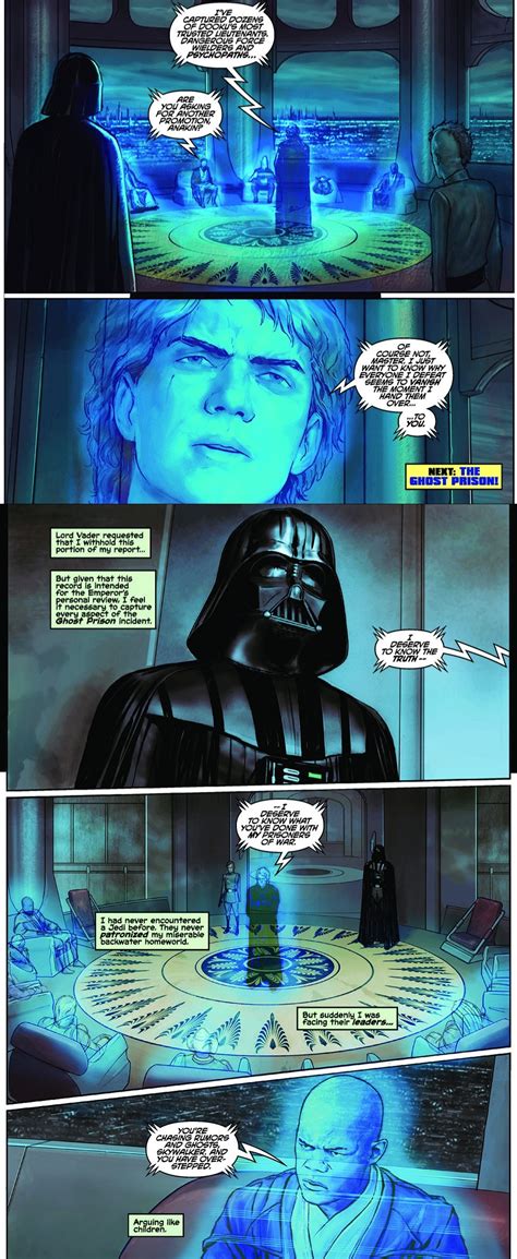 Vader Watches A Holorecording Of His Former Self Confronting The Jedi