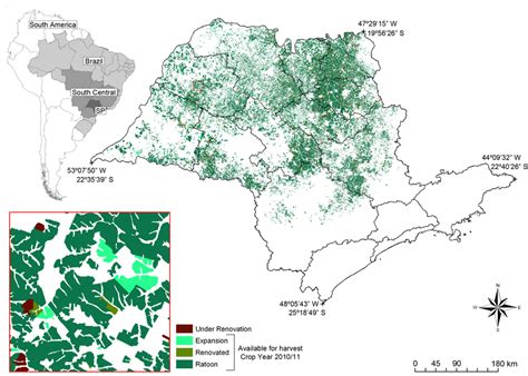 Sugarcane Crop Map For São Paulo State Source Canasat Project 8