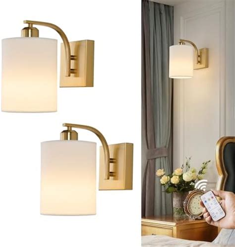 Powfloven Gold Rechargeable Battery Operated Wall Sconces Set Of With