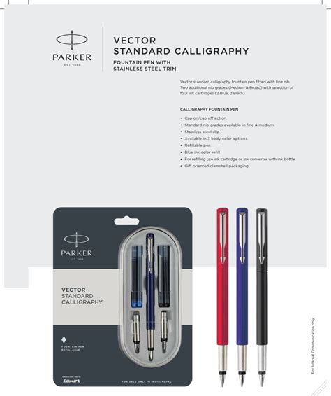 Parker Vector Standard Calligraphy Set Sitaram Stationers Off