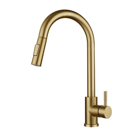Stainless Steel Black Gold Pull Out Kitchen Faucet Kitchen Tap Mixer Hot Cold Shopee Malaysia