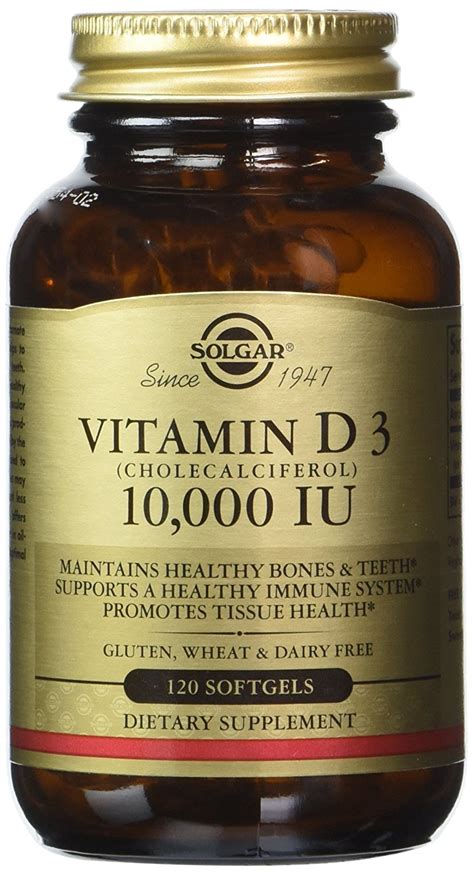 Solgar Vitamin D3 Cholecalciferol 10 000 IU 120 Softgels Need