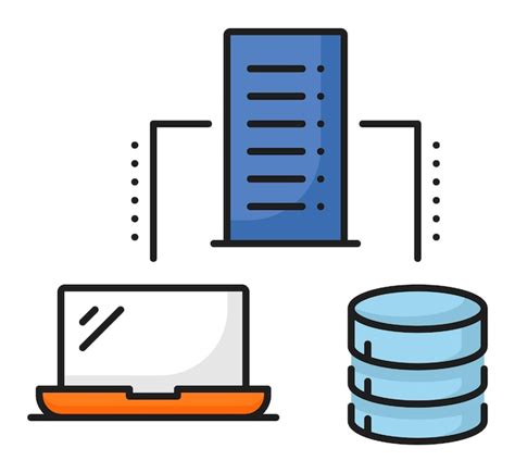 Ícone de cor de armazenamento de dados do servidor de rede de banco de