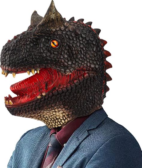 Creepyparty Carnotaurus Maske Dinosaurier Latex Vollkopf Realistische