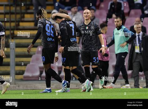 Ssc Napoli S Macedonian Midfielder Eljif Elmas Celebrates After Scoring