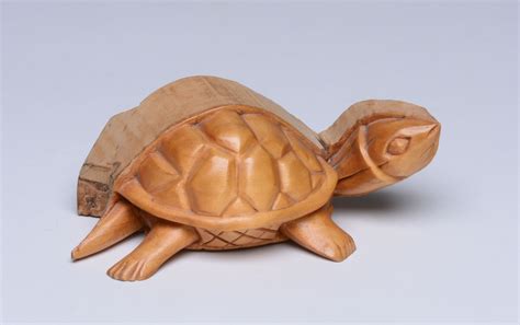 Half Turtle Carved To Show A Student How To Get The Turtle Out Of The
