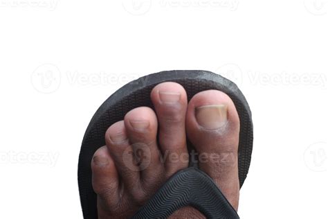 Photo Of Feet Wearing Black Sandals On Blank Background 12174015 Png