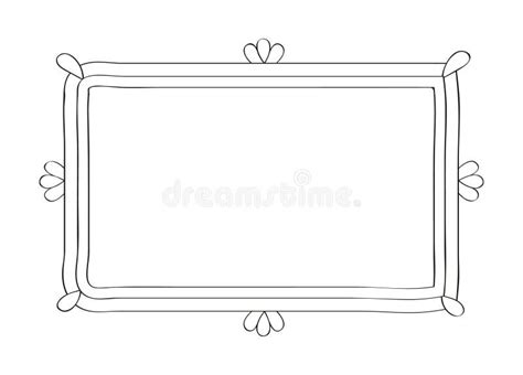 Frames Mirror In Hand Drawn Style Vintage Image Frame Doodle Labels