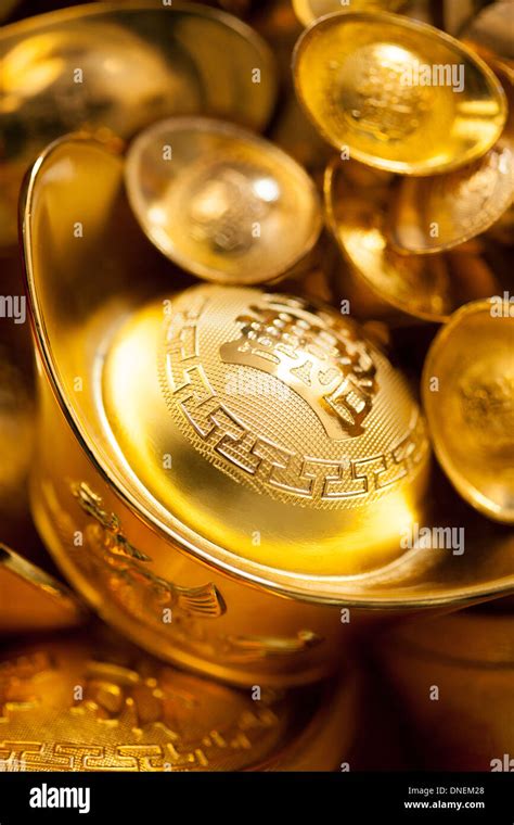 Chinese Traditional Currency Gold Yuanbao Ingots Stock Photo Alamy