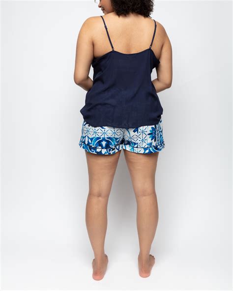 Marie Modal Cami And Tile Print Shorty Set TKD Lingerie