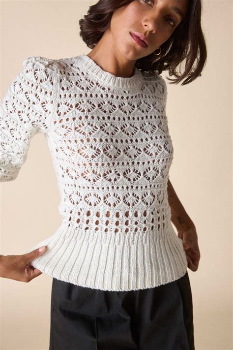 Белый джемпер "Laurel". Схема узора - Вязание спицами LenkomKnit