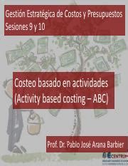 Sesiones Y Costeo Basado En Actividades Pdf Gesti N