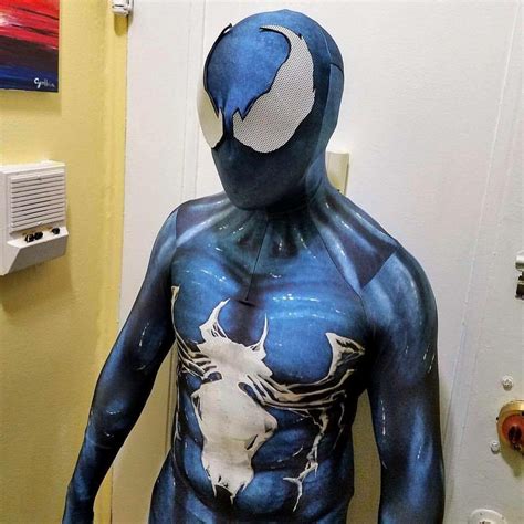 Halloween Spiderman Superhelden Cosplay Venom Symbiote Kost M Bodysuit