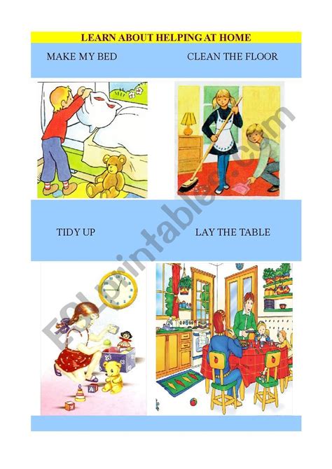 Helping At Home Esl Worksheet By Katrinna88