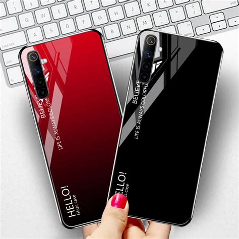 Funda De Vidrio Templado Para OPPO Realme 6 Carcasa Trasera De Lujo