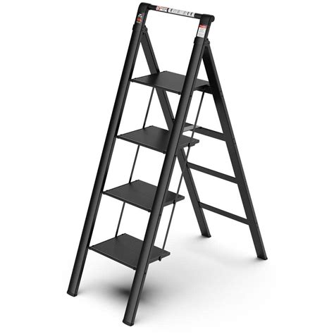 Step Retractable Handgrip Folding Aluminum Step Stool Ladder With