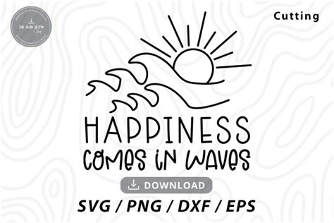 Happiness Comes In Waves SVG Graphic By Isamare Shop Creative Fabrica