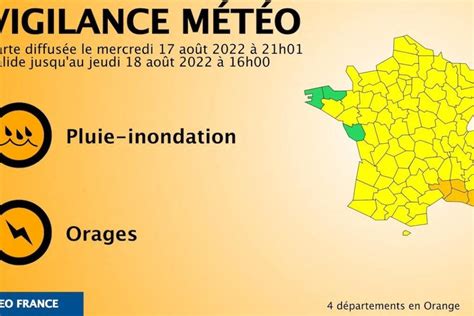 M T O La Vigilance Orange Aux Orages Lev E Ce Soir Dans L H Rault