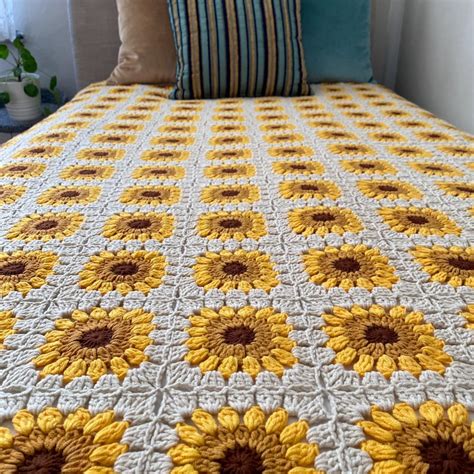 Sunflower Afghan Etsy