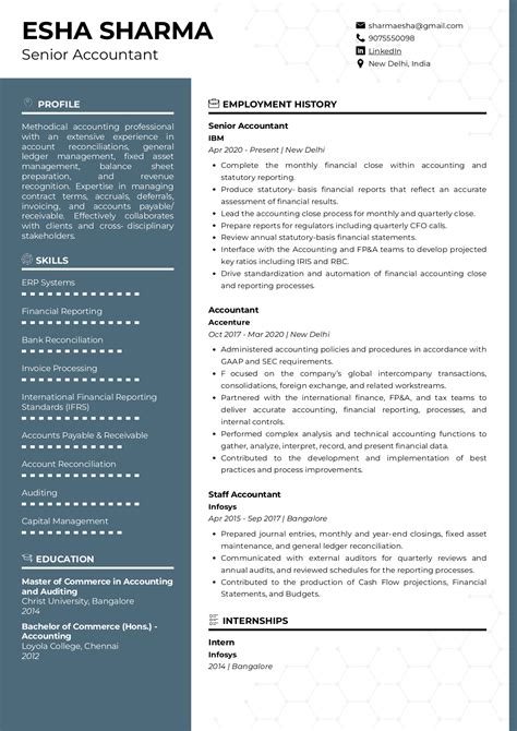 Sample Resume Of Senior Accountant With Template And Writing Guide