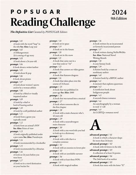 Join The 2024 POPSUGAR Reading Challenge Reading Challenge Book