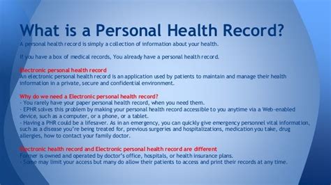 Personal Health Records