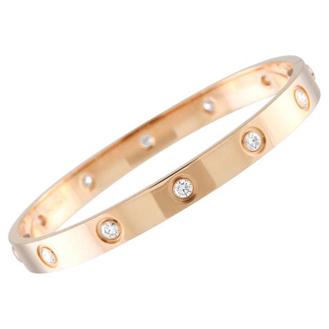 Cartier Rose Gold Pave Diamond SM Love Bracelet N6710716 At 1stDibs