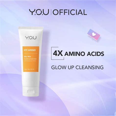 You Hy Amino Glo Win Brightening Facial Wash 100g Bright And Plump