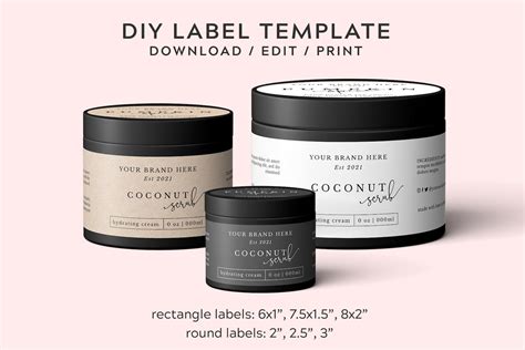 Editable Body Product Label Template Wrap Around Body Butter Etsy