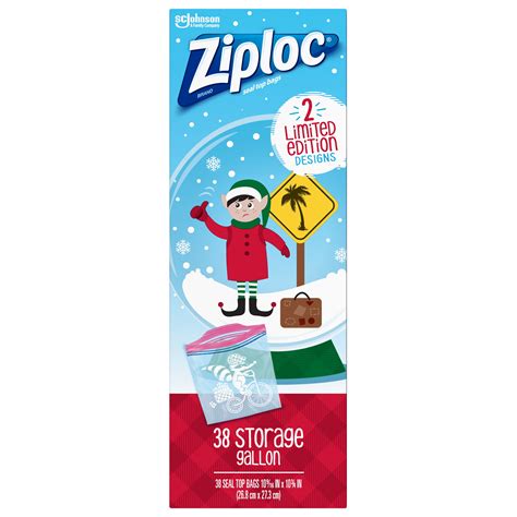 Ziploc Brand Holiday Storage Gallon Bags 38 Ct Walmart Walmart