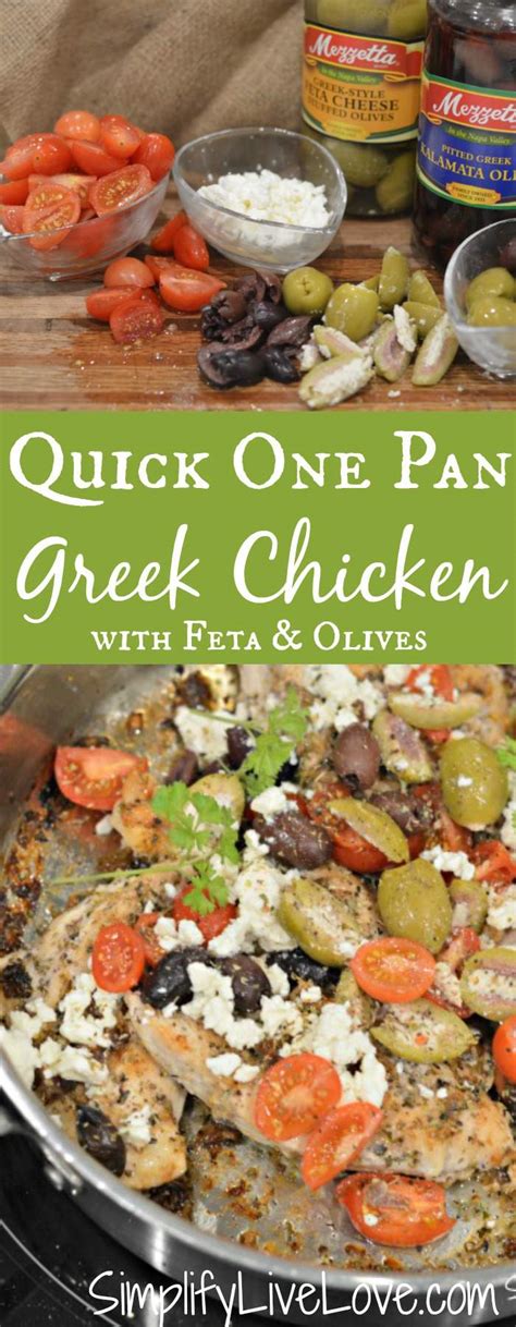 Quick One Pan Greek Chicken With Feta And Olives Simplify Live Love