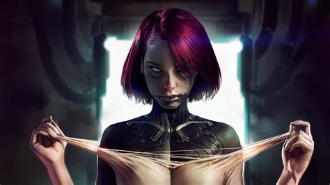 Cyberpunk Cyborg Girl Art Wallpaper