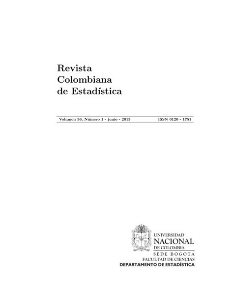 Pdf Revista Colombiana De Estad Stica University Of Emis Maths