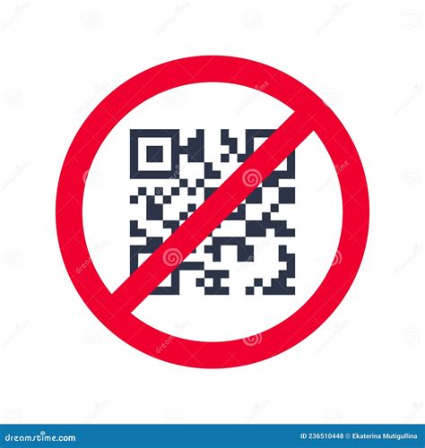 No Qr Code Vector Sign Qr Code In Red Crossed Out Circle Icon Stock