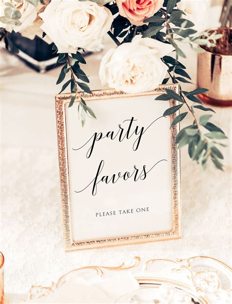 Printable Party Favors Sign Template, Party Favors Sign Template, Favors Sign Printable, Favors ...