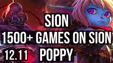 SION Vs POPPY TOP 3 7M Mastery 1500 Games 1 1 9 KR Diamond