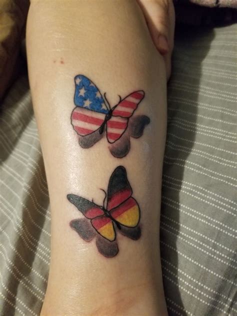 Rebel Flag Butterfly Tattoos For Girls