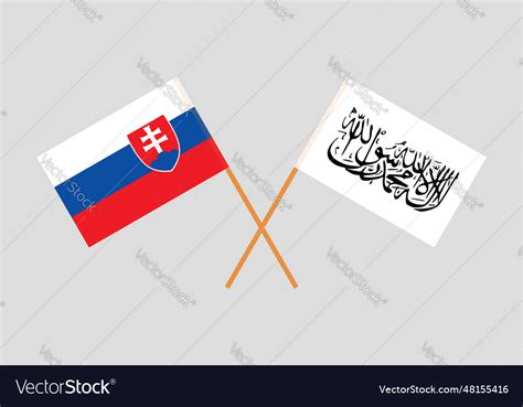 Crossed Flags Of Slovakia And Islamic Emirate Vector Image