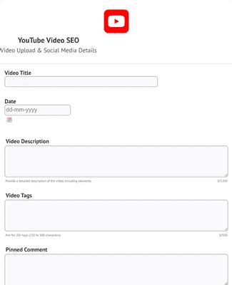 YouTube SEO Form Template | Jotform 