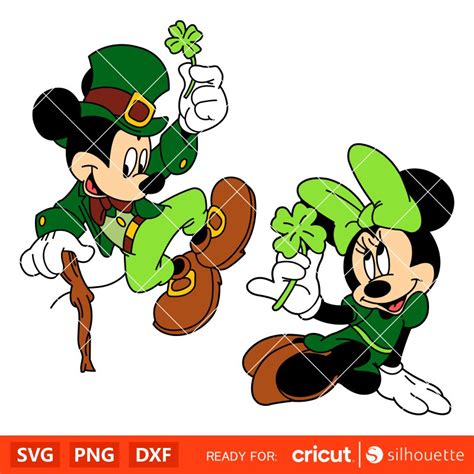 St Patrick Mickey And Minnie Svg Lucky Svg St Patricks Day Svg