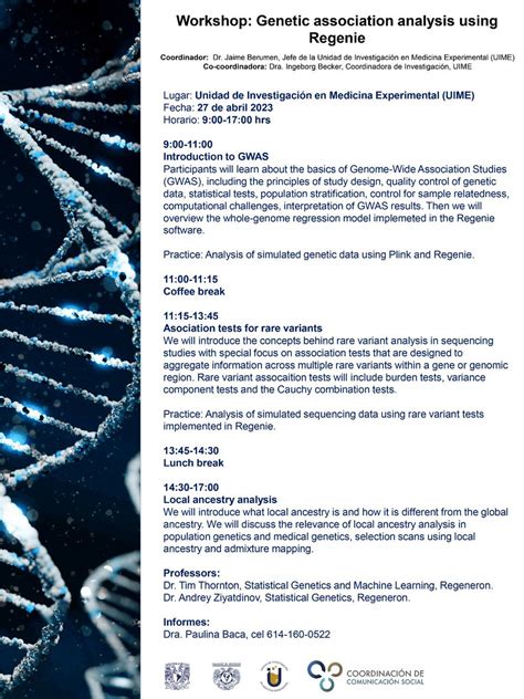 FacultadMedicinaUNAM On Twitter Te Esperamos En El Workshop Genetic