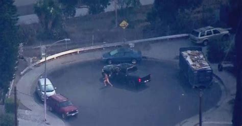 Naked Carjacking Suspect Captured In Boyle Heights After Pursuit Wild