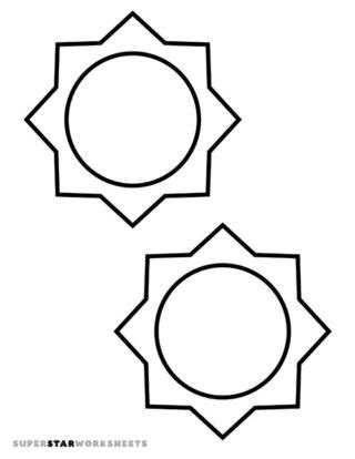 Sun Template - Superstar Worksheets
