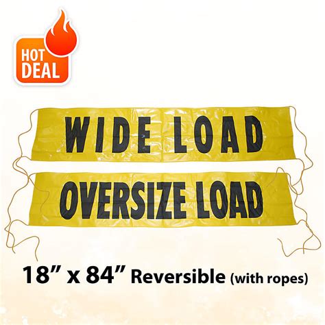 18" x 84" Oversize Wide Load Sign with Ropes — Ratchet Straps USA