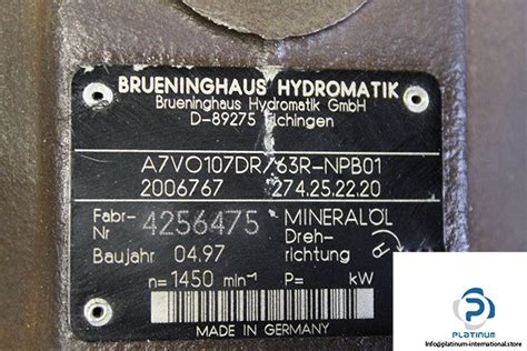 Brueninghaus Hydromatik A Vo Dr R Npb Axial Piston Variable Pump