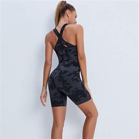 Seamless Sporty Womens Yoga Fitness Jumpsuit Performance Apparel