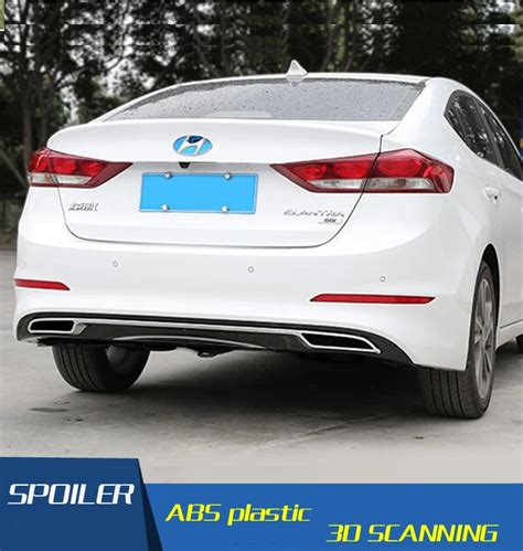 For Elantra Rear Spoiler Abs Rear Bumper Diffuser Bumpers Protector For