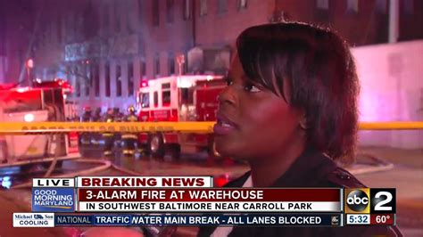 Crews Battle 3 Alarm Warehouse Fire In Southwest Baltimore Youtube