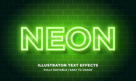 Premium Vector Green Neon Text Effect